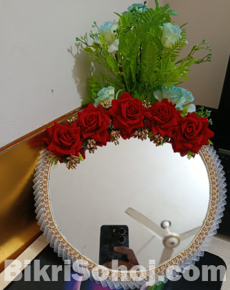 10 inch floral decorative mirror